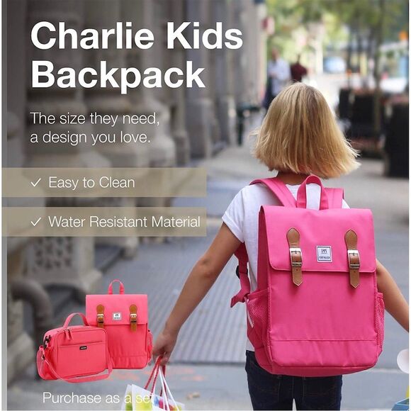 Perry Mackin Charlie Kids Pink School Backpack Medium Size-NWT & dust bag. - Picture 8 of 8